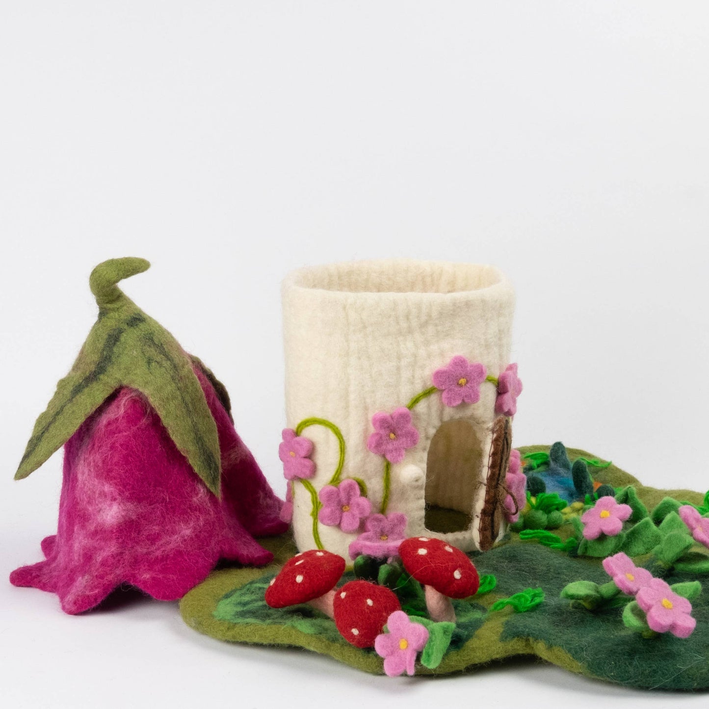 Felt Pink Fairy Cottage