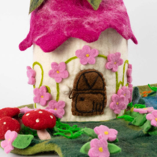 Felt Pink Fairy Cottage