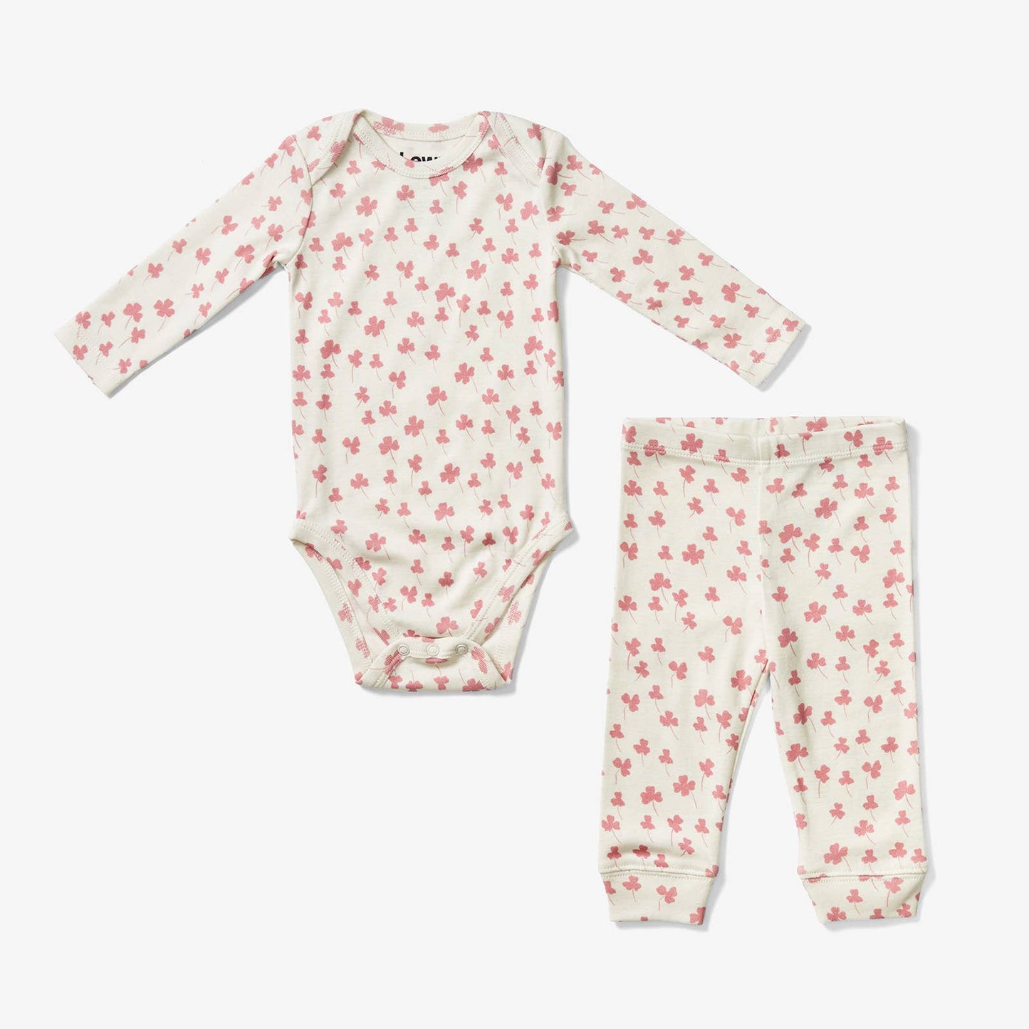 Sweet Pea Clover Onesie + Pant Set