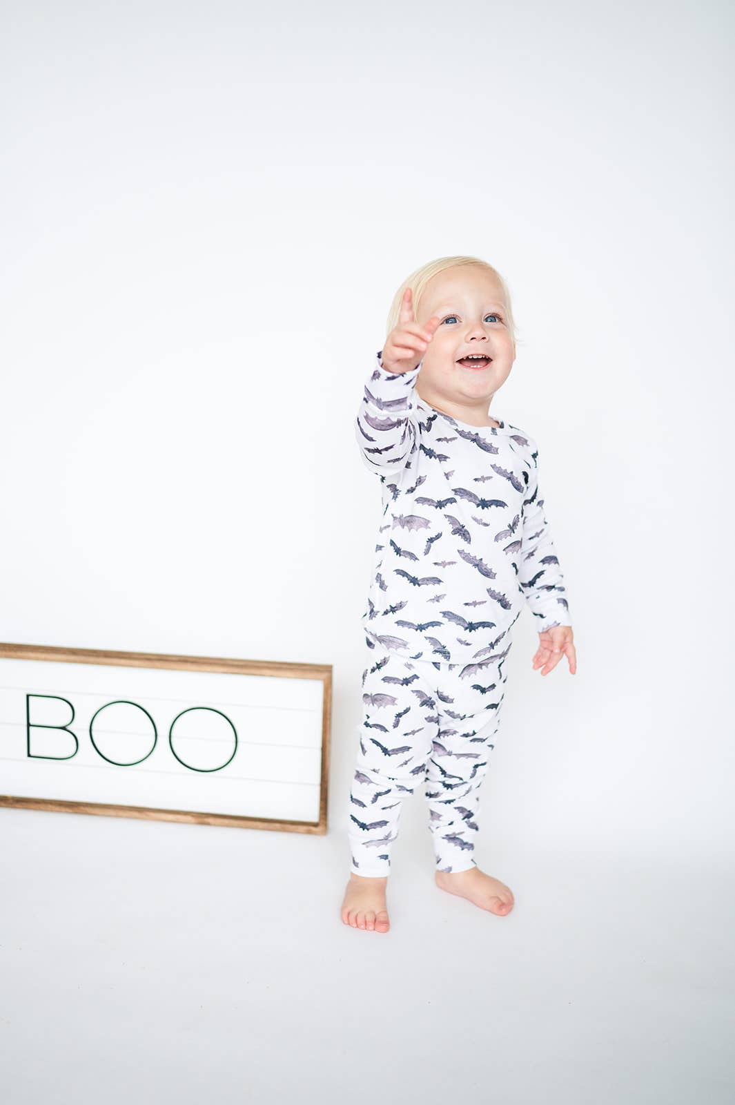 Halloween Bat Print Pajama Set