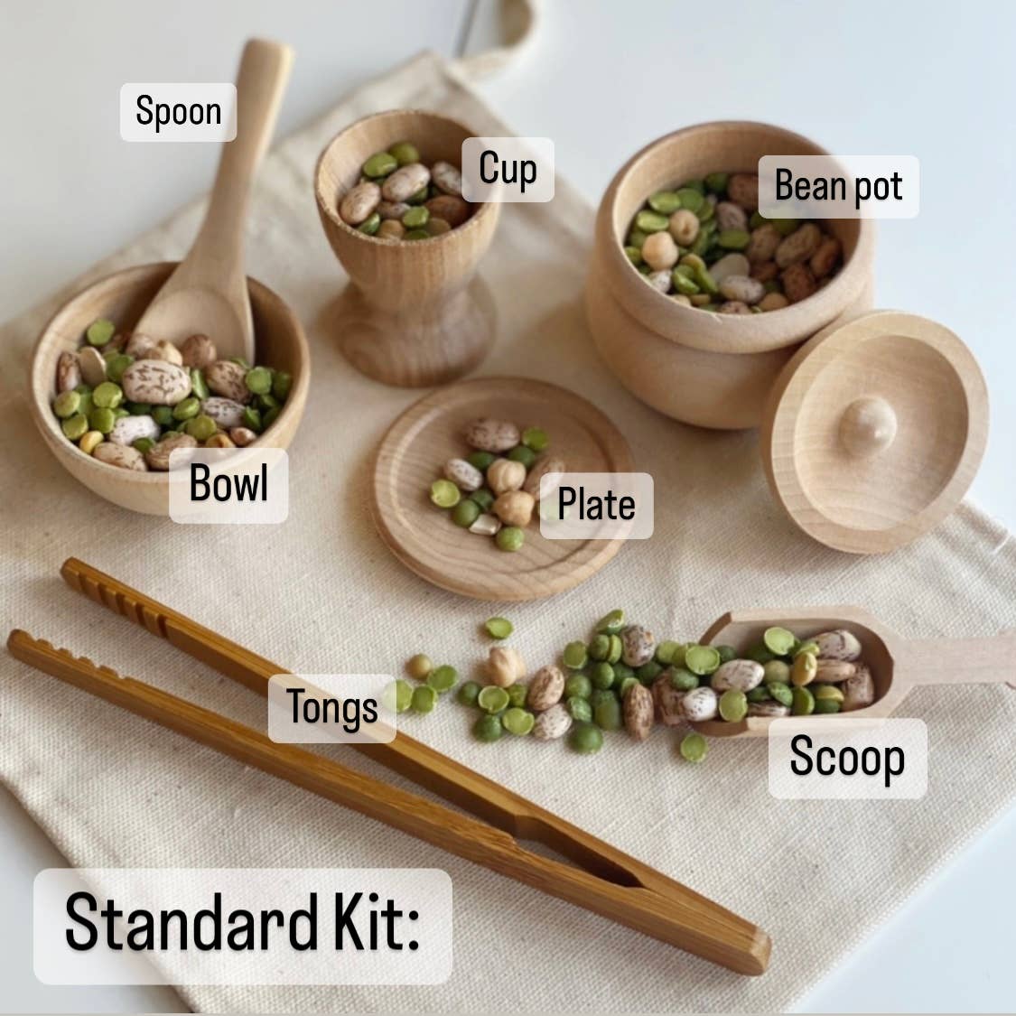 Wooden Sensory Bin Tool Kit
