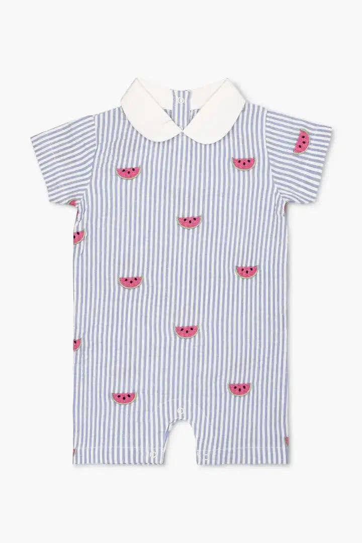Watermelon Seersucker Romper