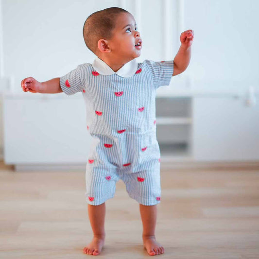Watermelon Seersucker Romper