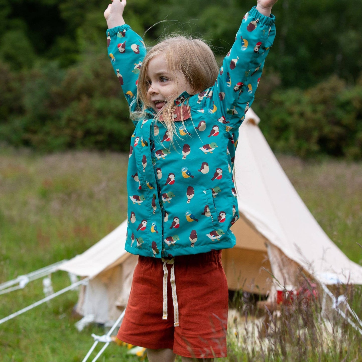 Garden Birds Waterproof Windbreaker Jacket
