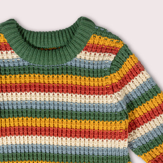 Rainbow Waffle Snuggly Knitted Jumper