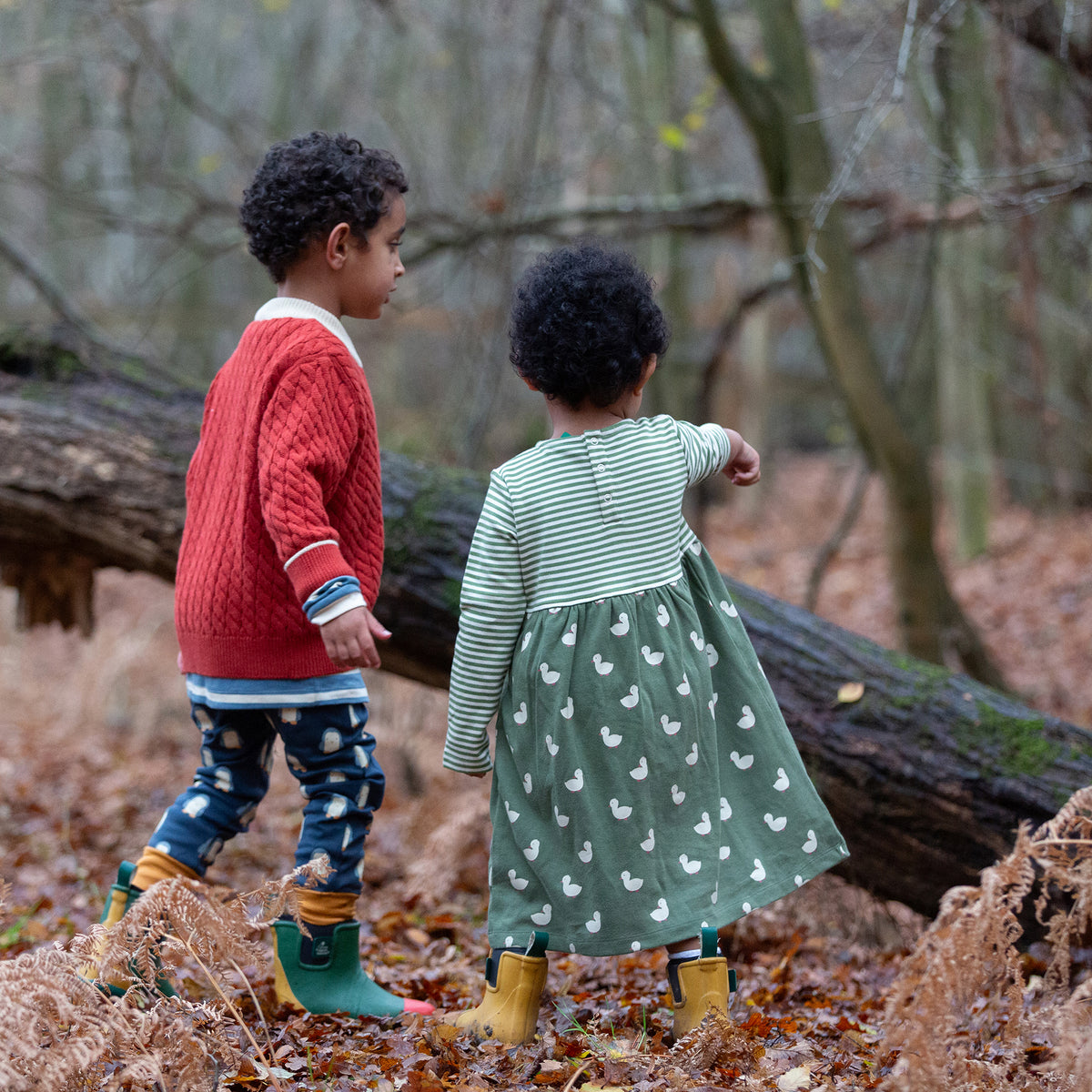 Olive Ducks Easy-Peasy Long Sleeve Dress