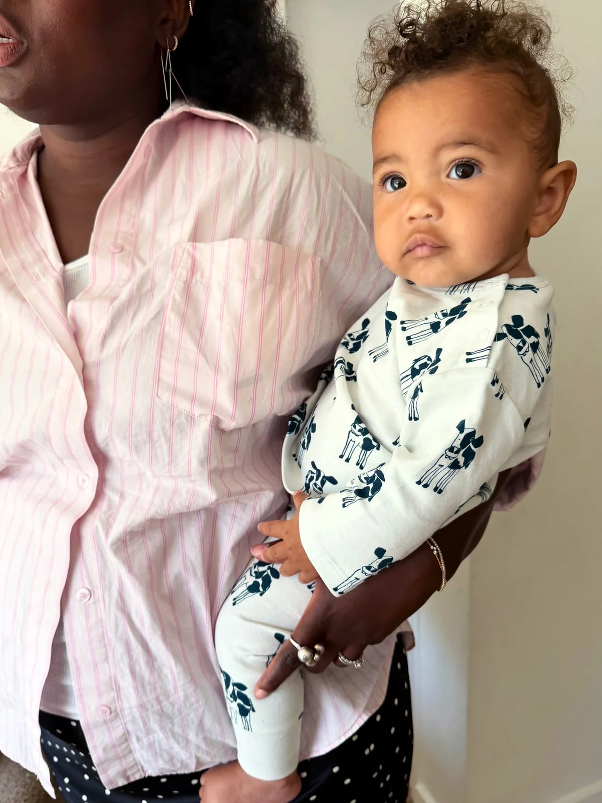 Baby Long Sleeve + Jogger Set- Cow Print