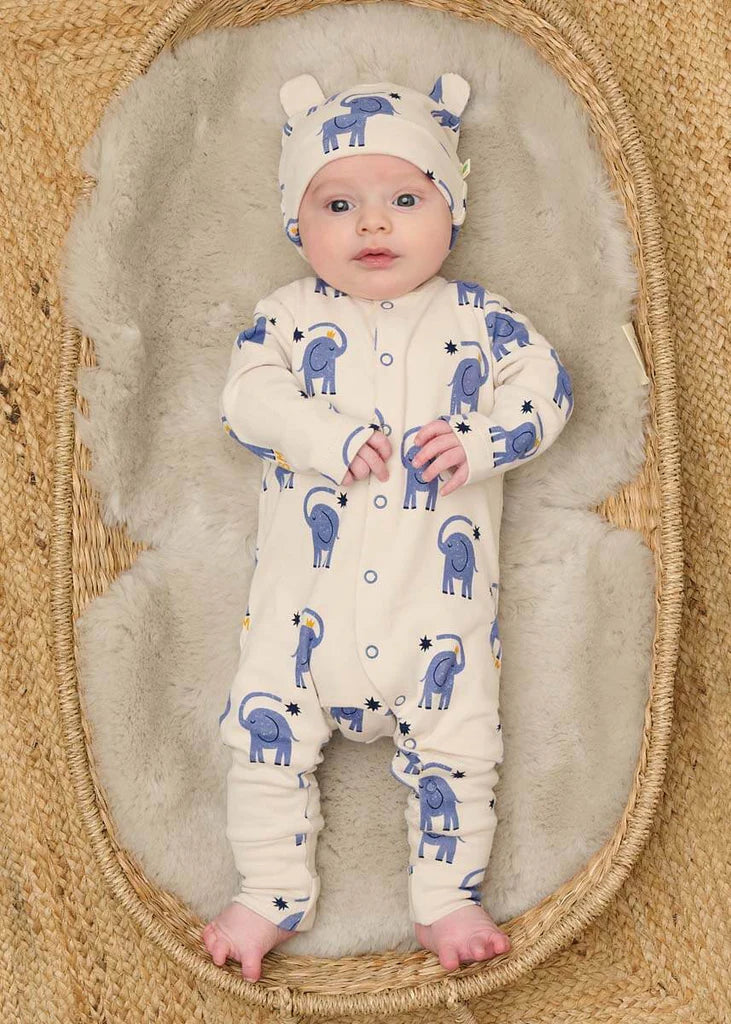 Elephant Print Baby Hat