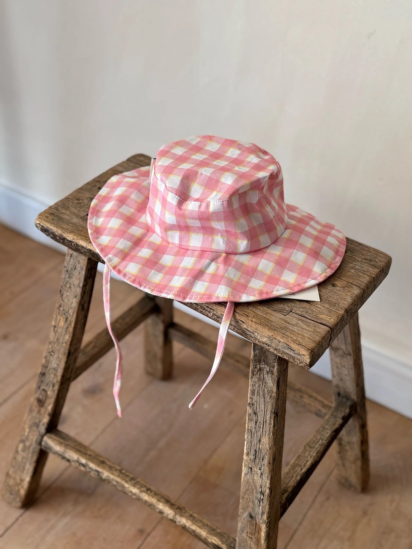 Swim Hat in Pink Gingham