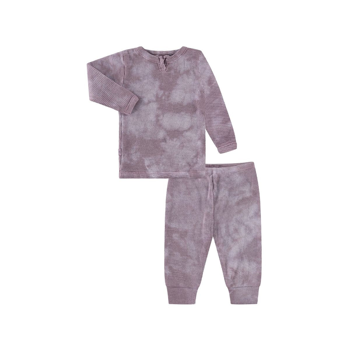 Marble Thermal Henley Tee & Leggings Set in Faded Siena