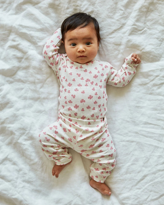 Sweet Pea Clover Onesie + Pant Set