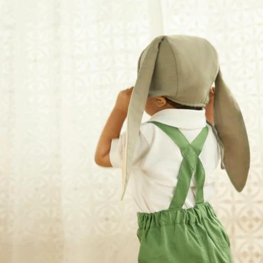 Springtime Bunny Baby Bonnet: Organic Cotton, Hand-Stitch