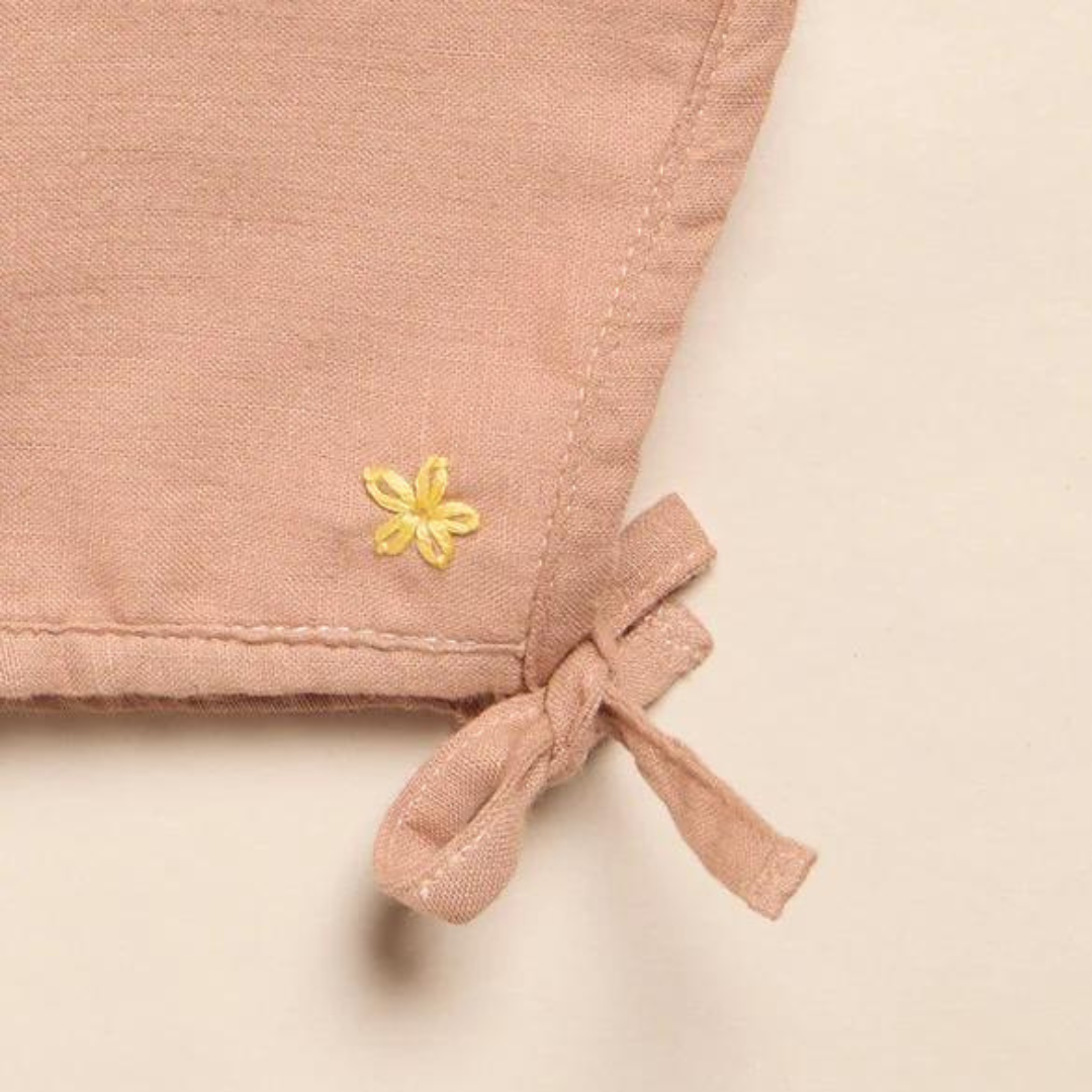 Springtime Bunny Baby Bonnet: Organic Cotton, Hand-Stitch