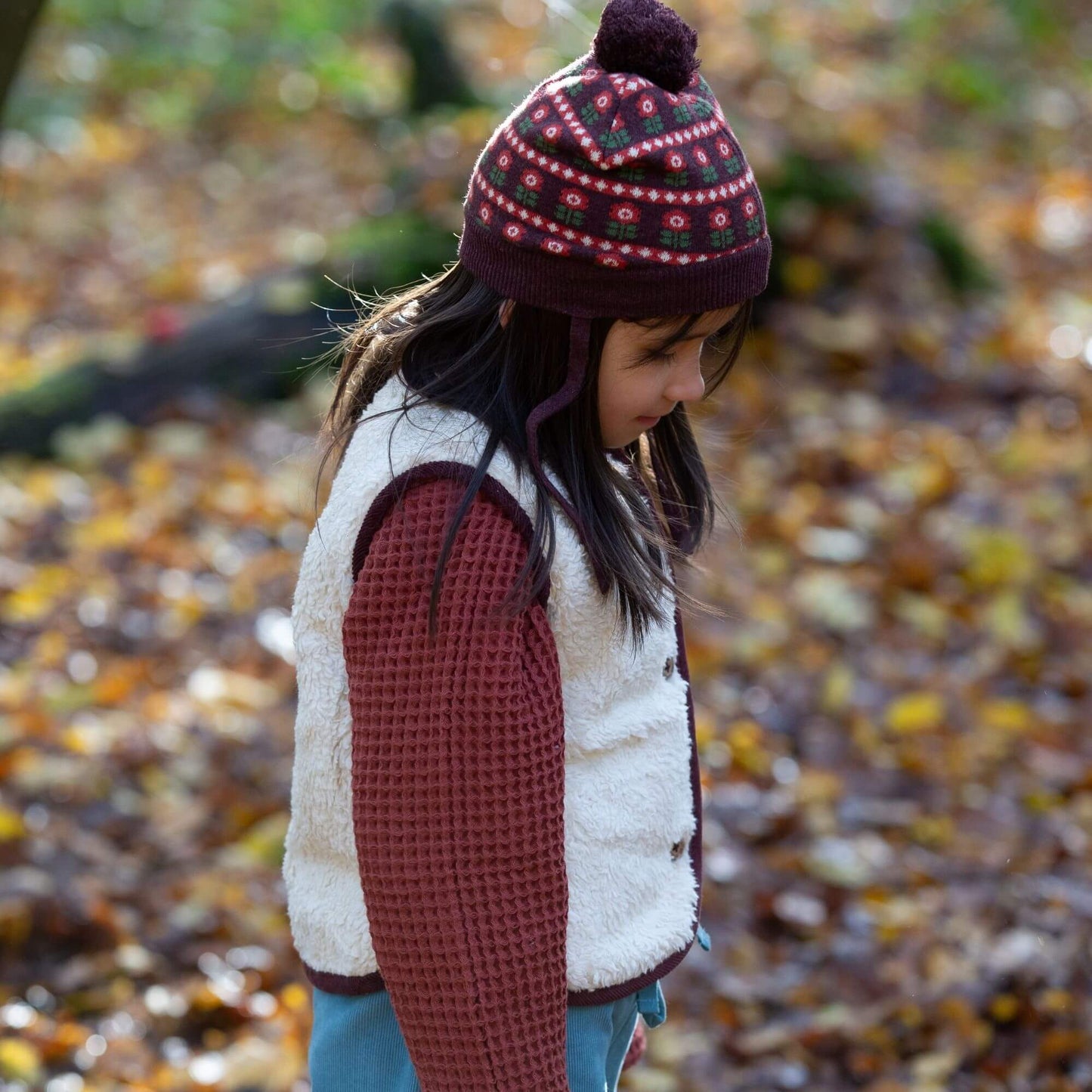 Ginger Chunky Waffle Long Sleeve Top