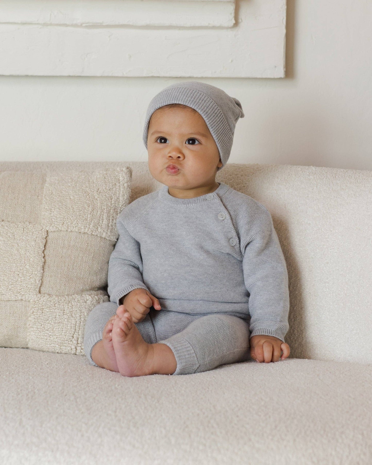 Baby Bear Beanie - Dusty Blue
