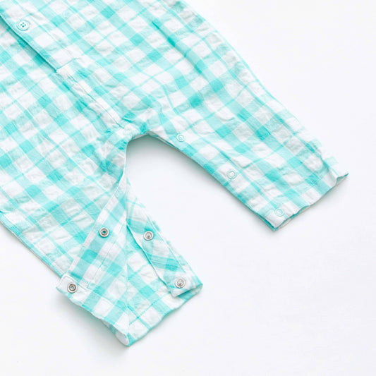 Mint Gingham Oxford Romper