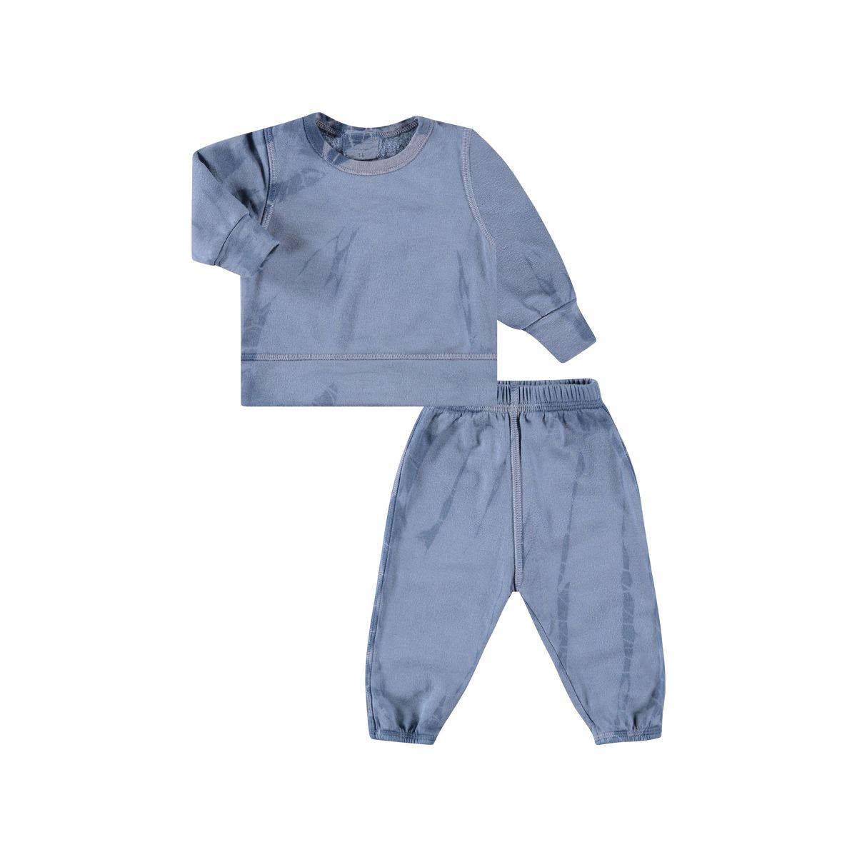 Fleece Tie Dye Loungewear Set in Blue