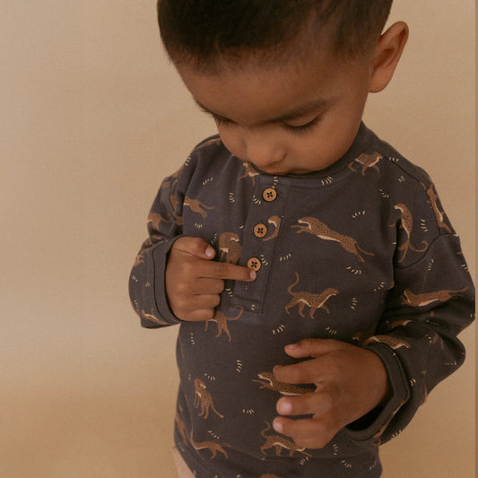 Leopard Henley Tee
