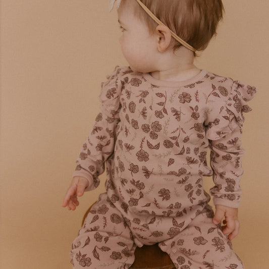 Mystic Floral Ruffle Sleeve Romper