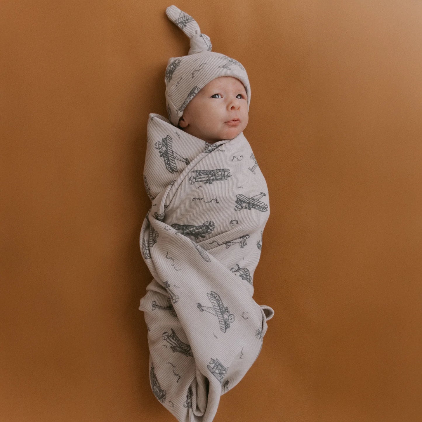 Airplane Swaddle Blanket & Hat Set
