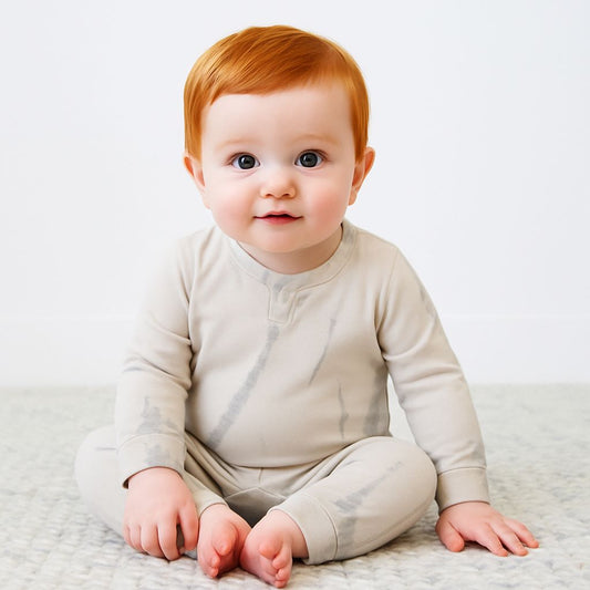 Fleece Tie Dye Romper in Beige