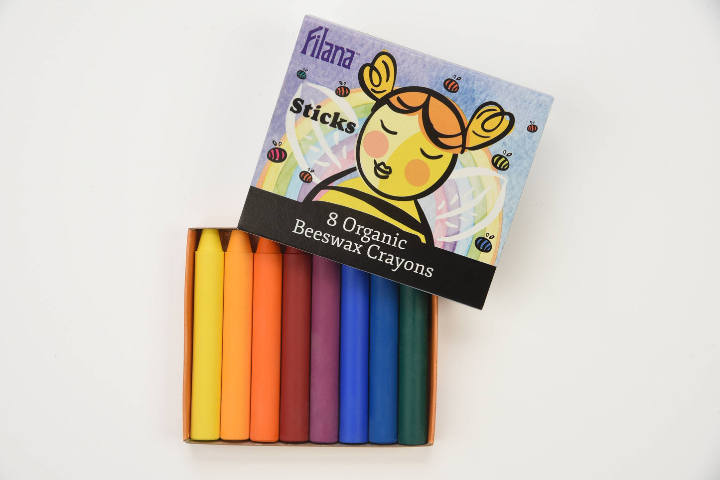 Organic Beeswax Crayons: 8 Rainbow Colors - Stick