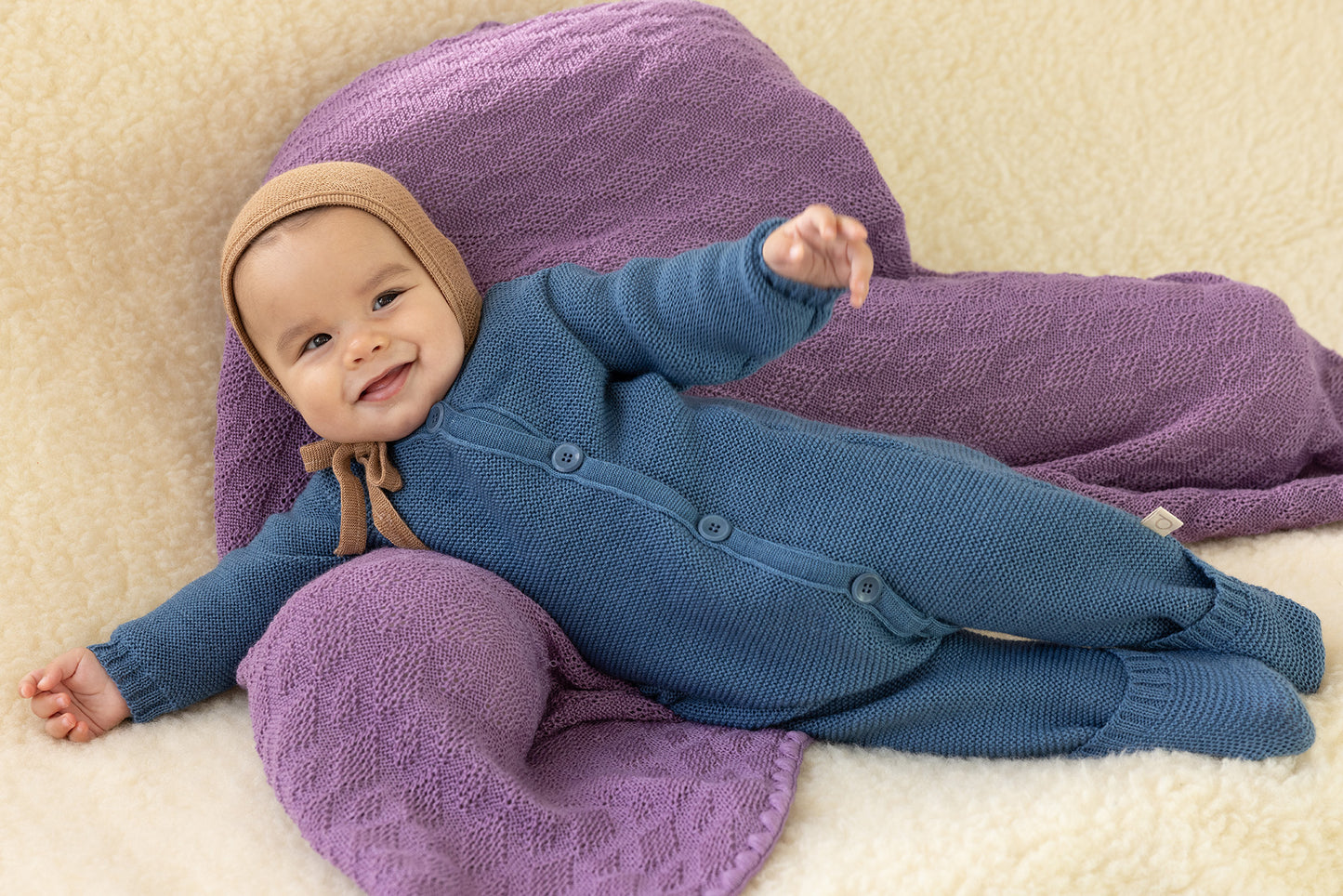 Woollen Baby Blanket- indigo