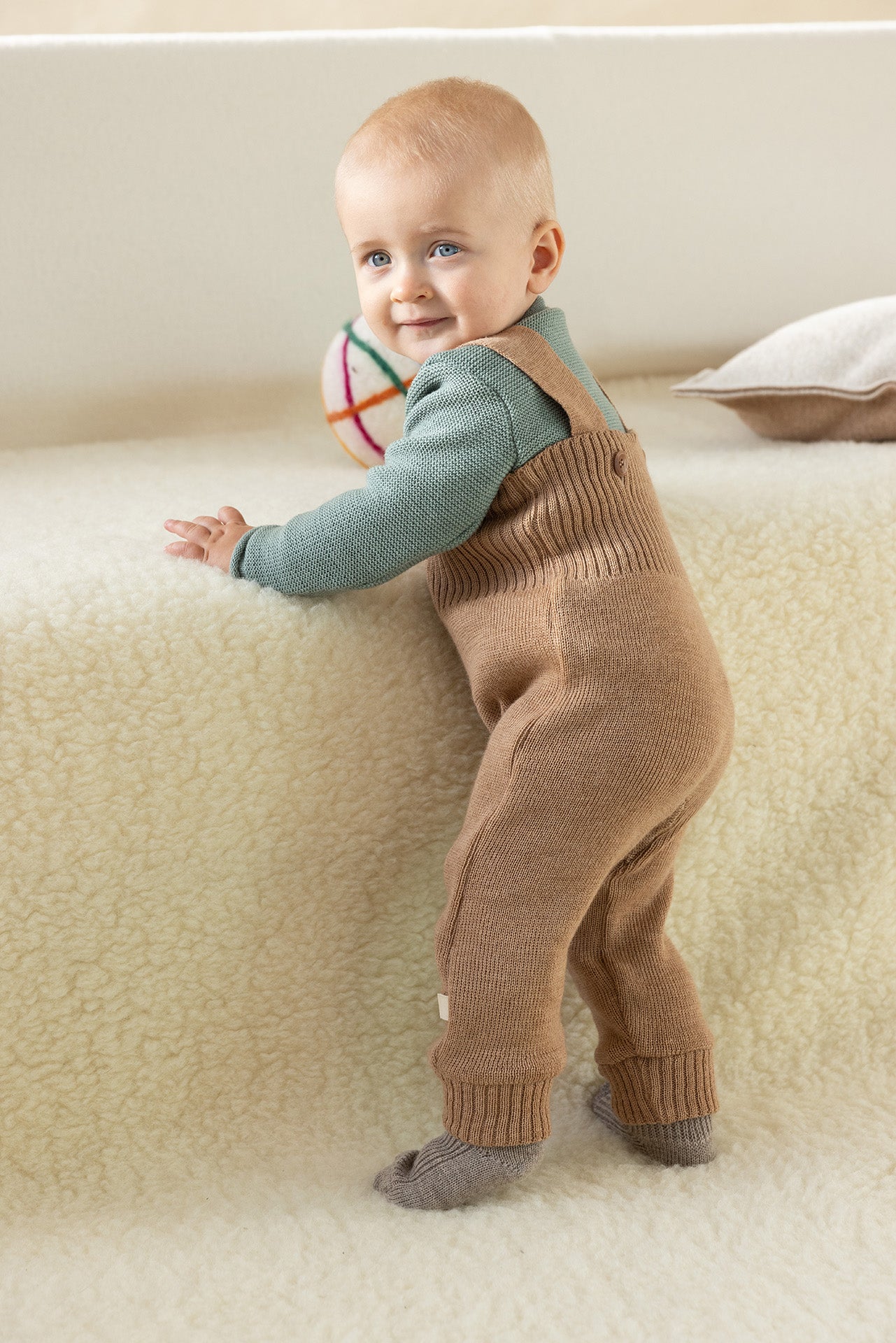 Wool Knitted Trousers - soft pink