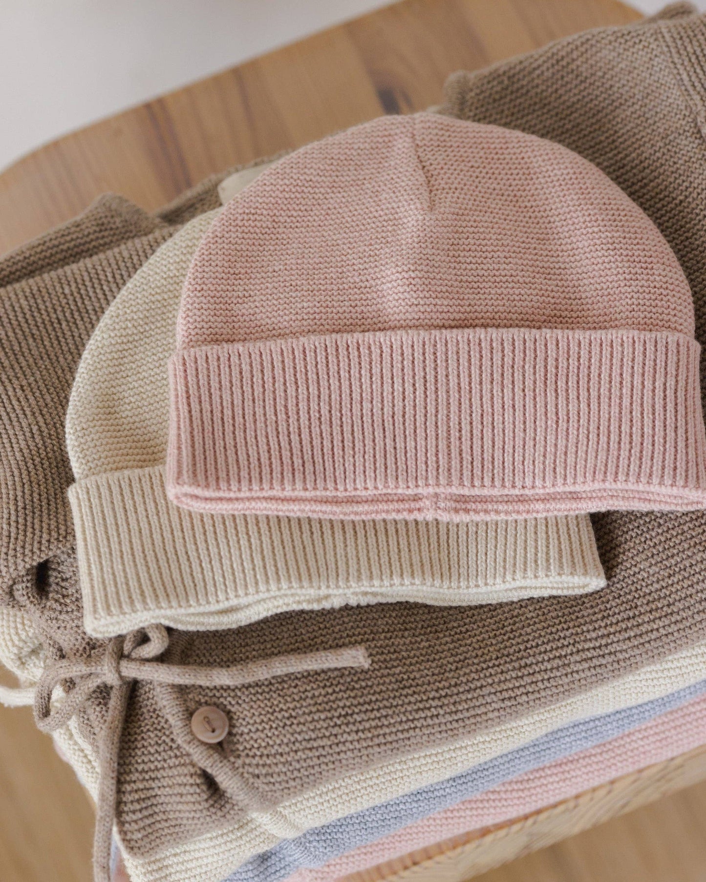 Baby Beanie - Heathered Rose