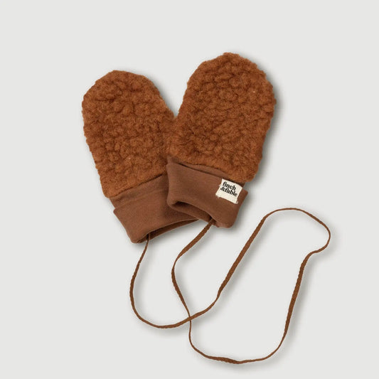 Chestnut Wool Sherpa Mittens