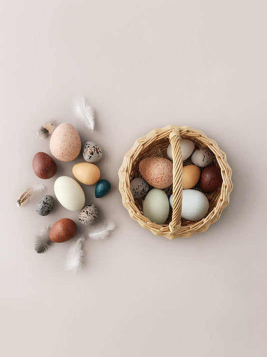 Dozen Bird Eggs in a Basket