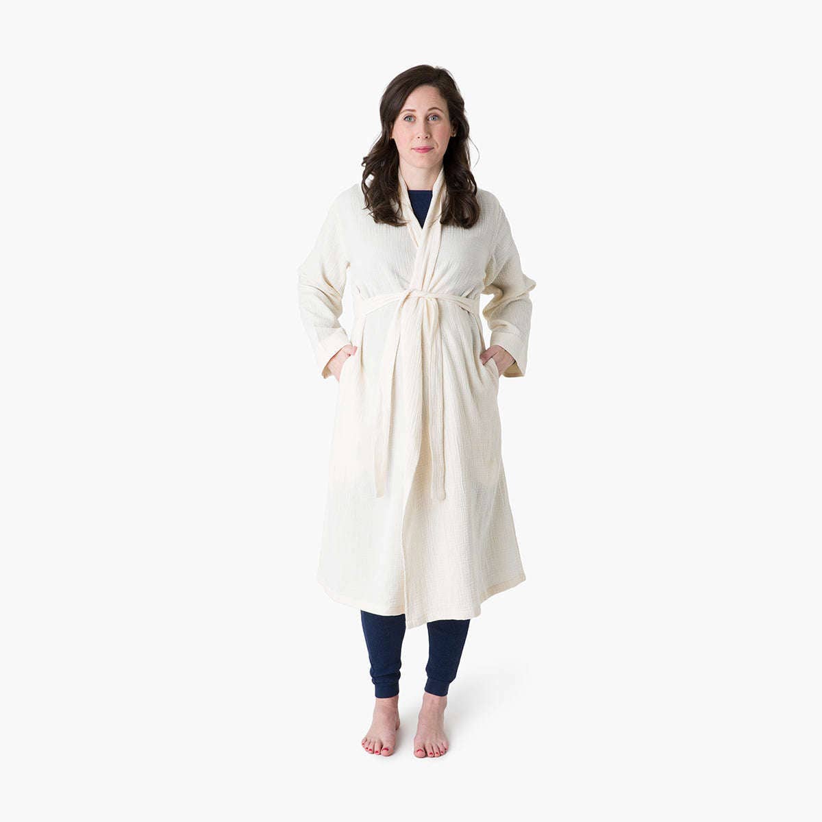 Organic Gauze Robe- Cream