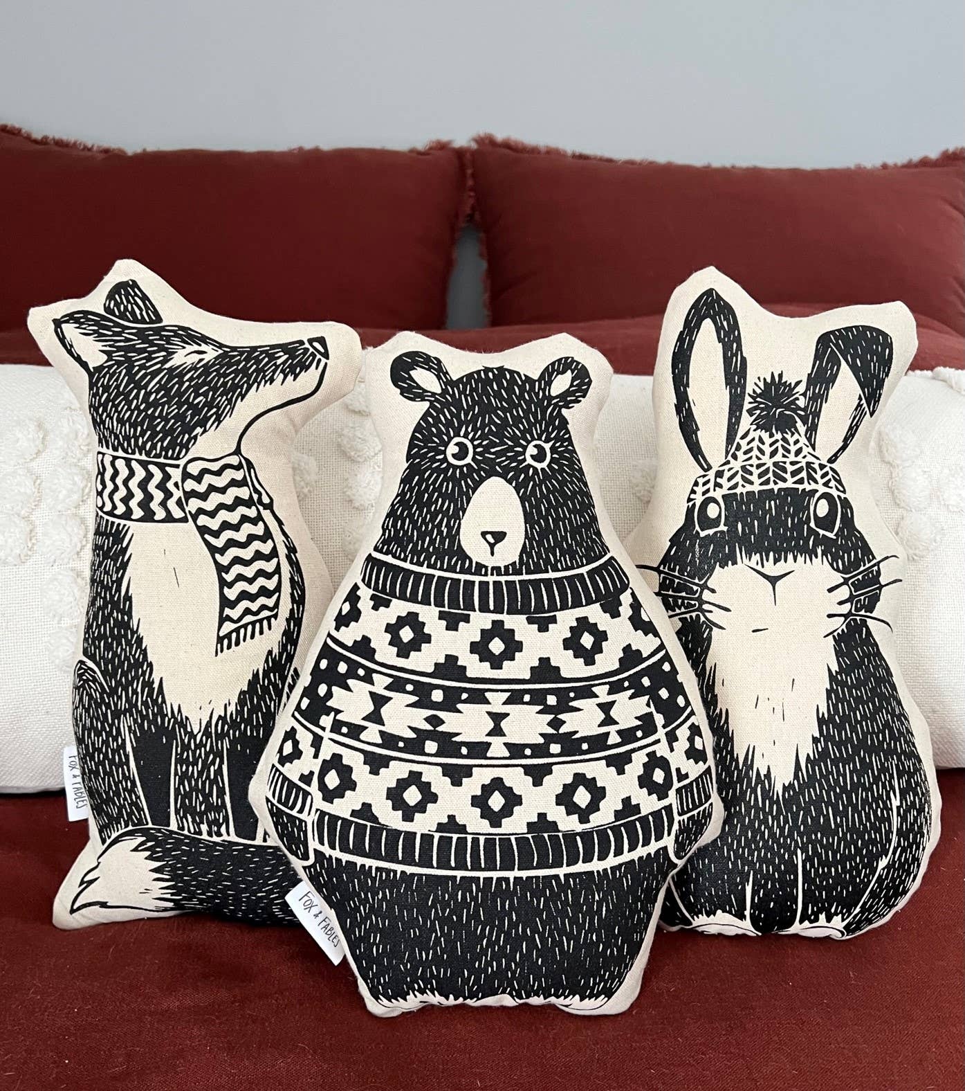 Woodland Forest Animal Pillow - Fox