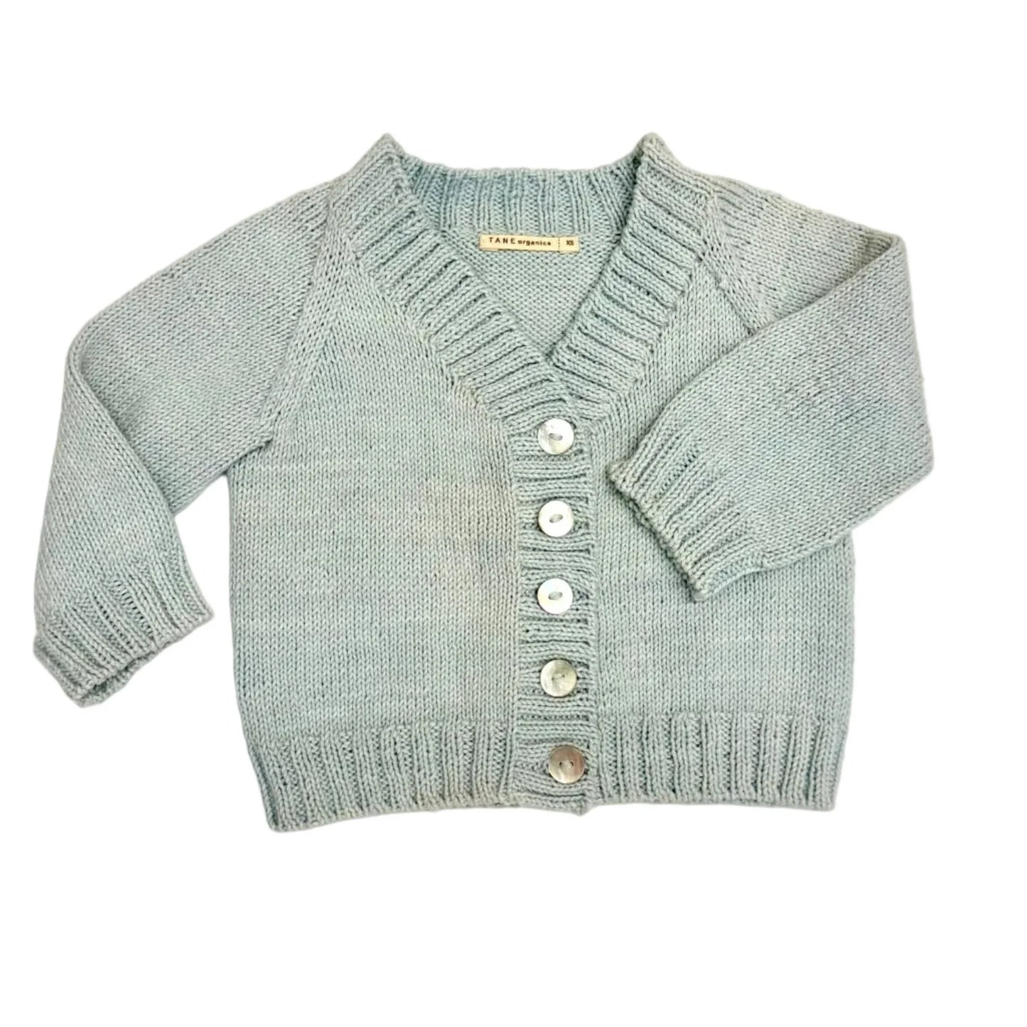Natural Dyed V-Neck Cardigan- Blue Haze