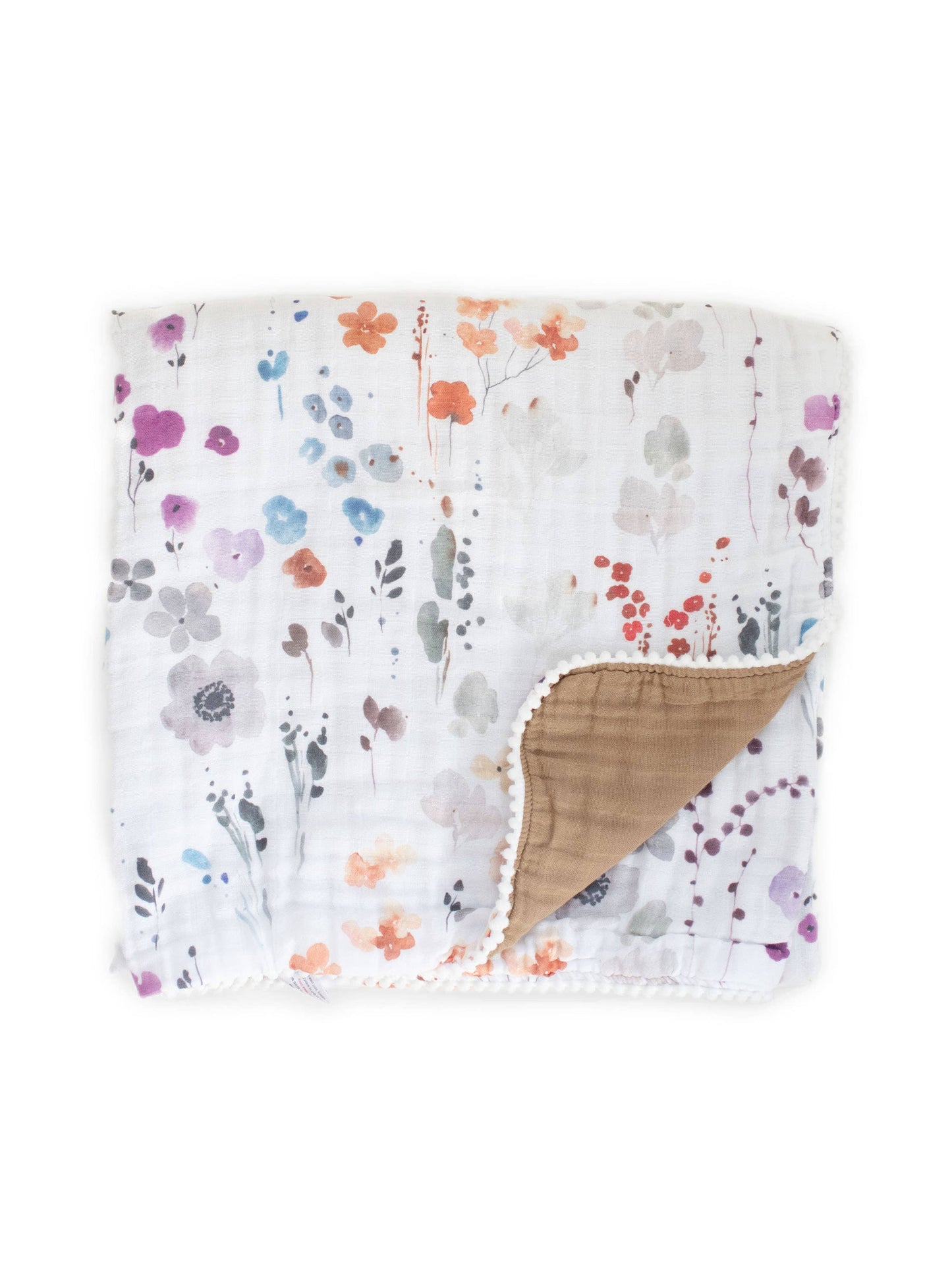 Organic Muslin Gauze Quilt Baby Blanket: Violet Floral