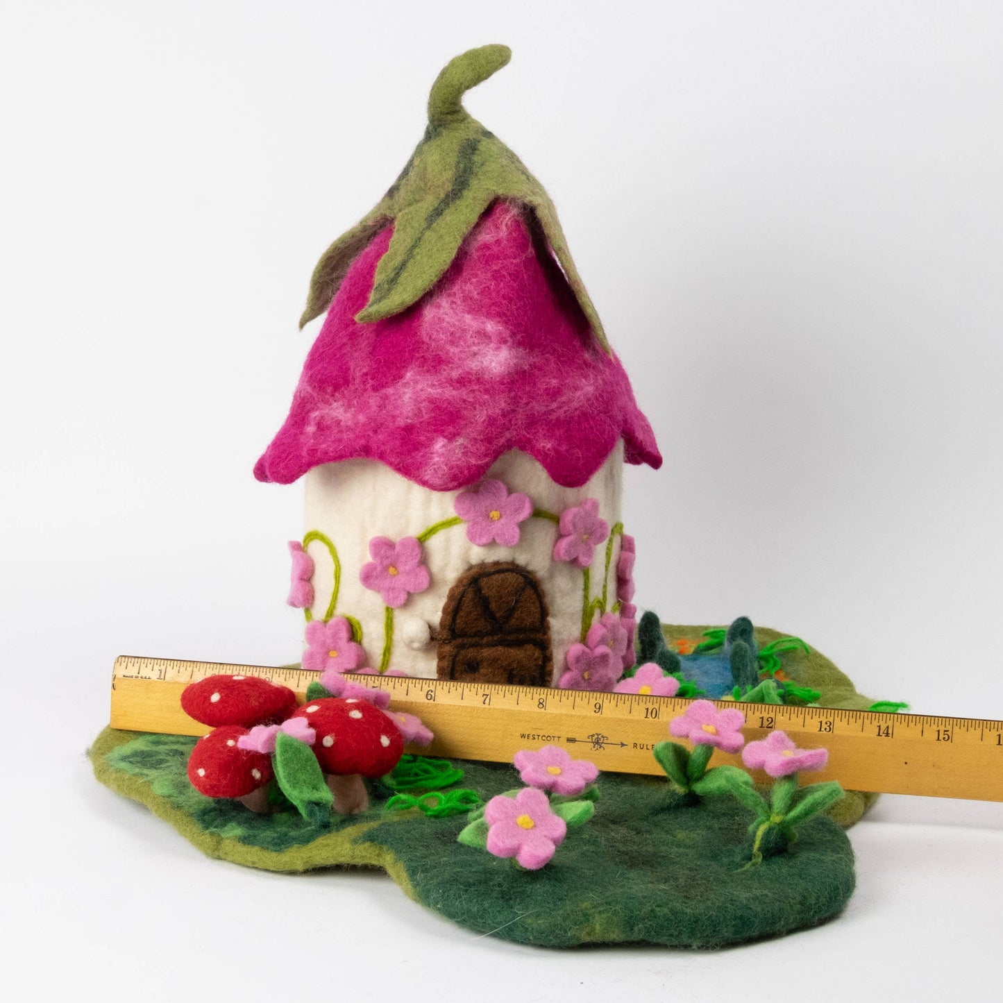 Felt Pink Fairy Cottage
