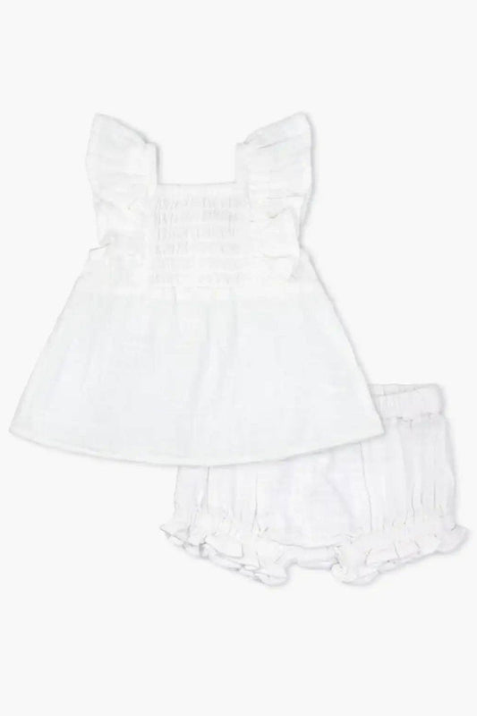 Two-Piece Gauze Smocked Set