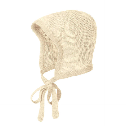 Knitted Wool Bonnet- Natural