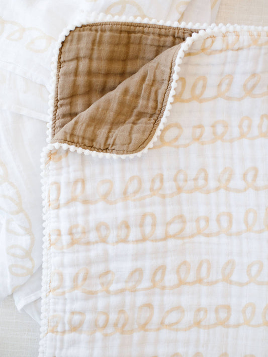 Organic Muslin Gauze Quilt Baby Blanke: Haven Neutral