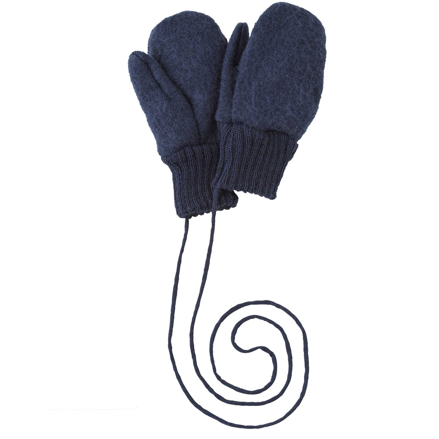 Boiled Wool Mittens- Indigo