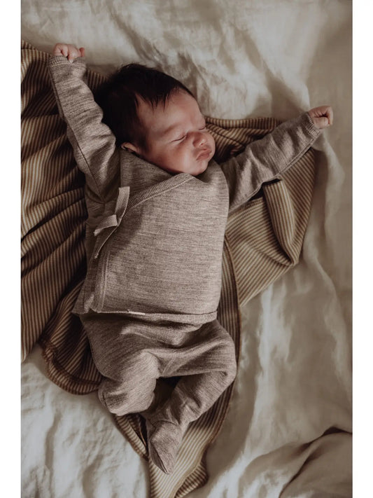 Wool Fleece Footed Pants