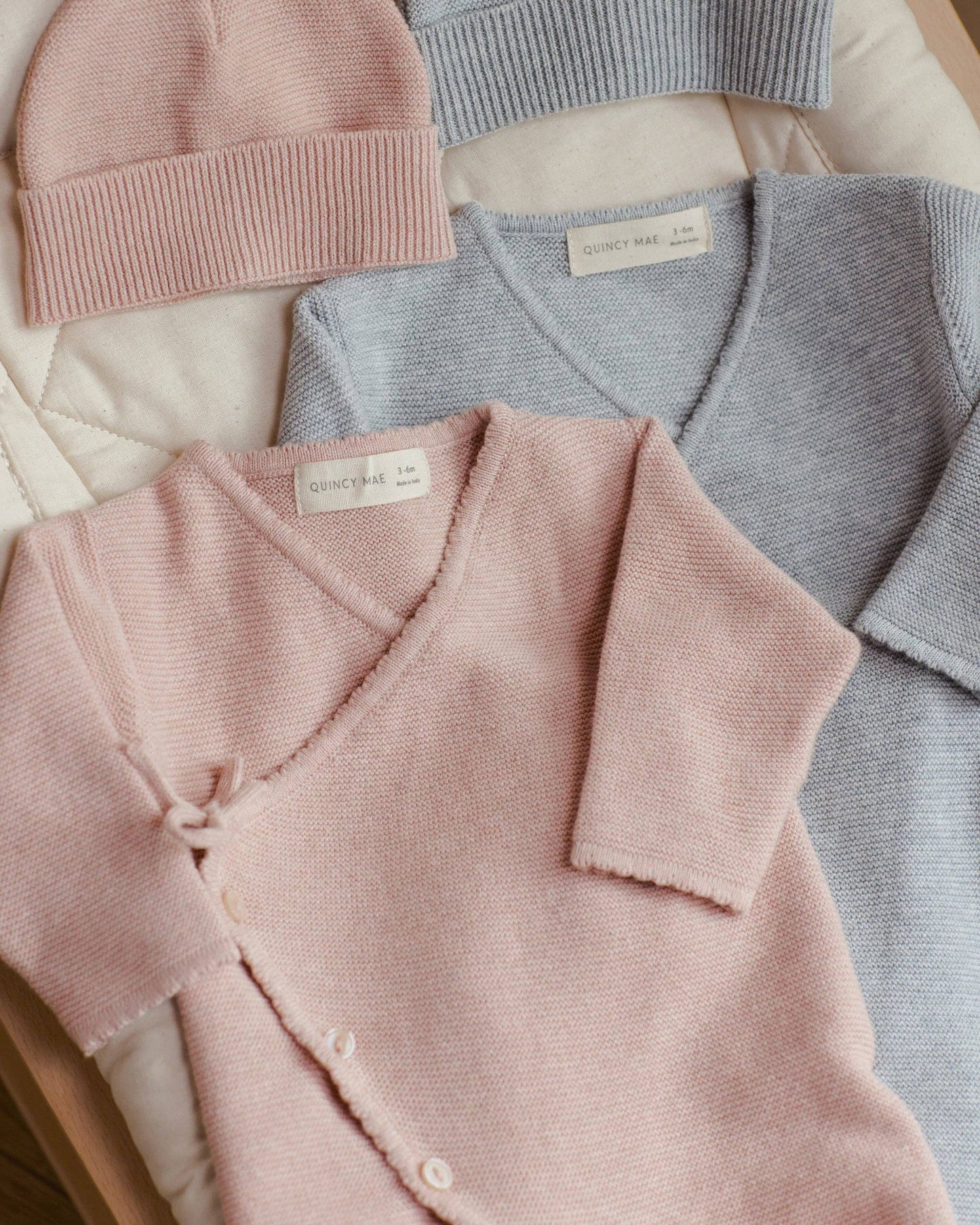 Baby Beanie - Heathered Rose