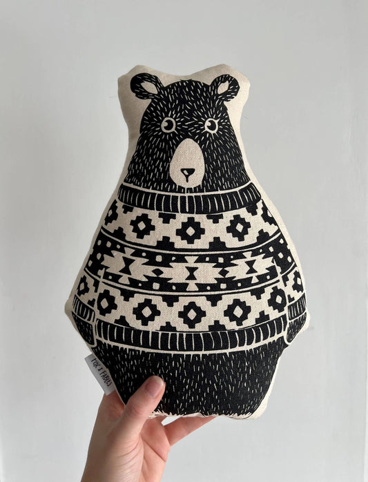 Woodland Forest Animal Pillow - Bear