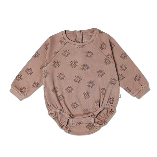 Organic Long Sleeve Bubble Romper - Sun
