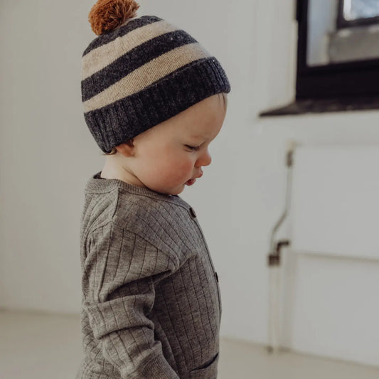 Striped Wool Knitted Beanie