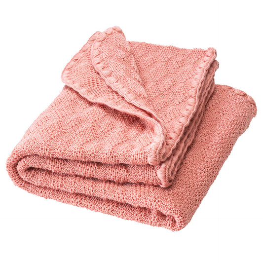 Woollen Baby Blanket- soft pink