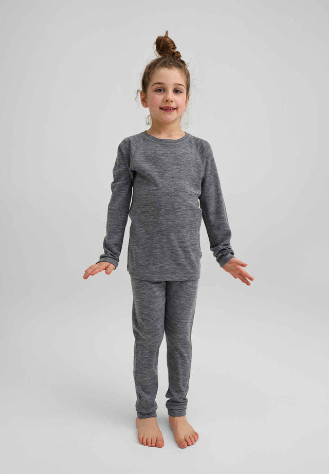 Kinsei Wool Base Layer Set - Melange Grey
