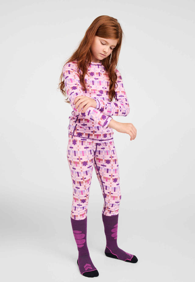 Taitoa Merino Wool Base Layer Set- Pale Rose