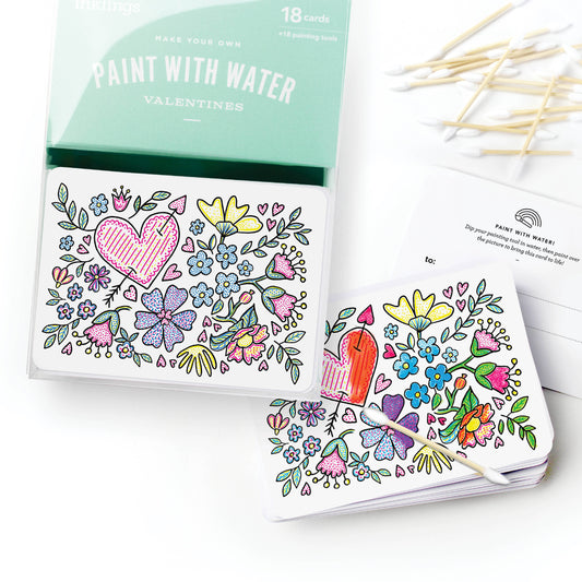 Paint with Water Valentine Cards - Floral