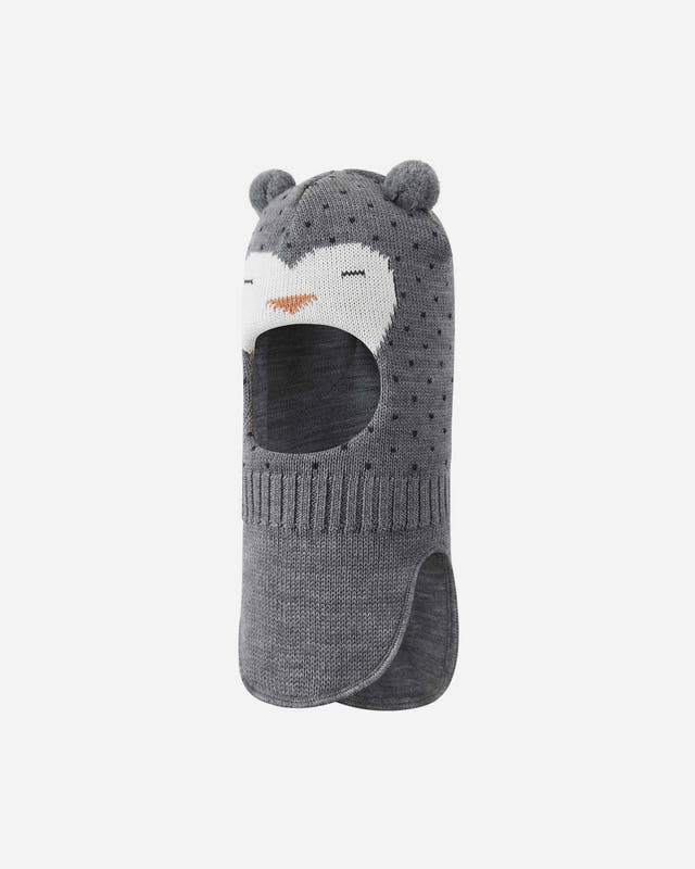 Kids' Merino Wool & Organic Cotton Balaclava- Grey Owl